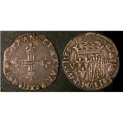 Huitième d'écu de Navarre St palais 1599  F-VF