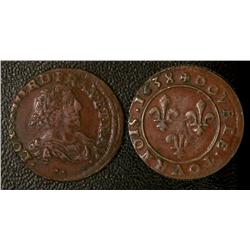 Double tournois 6th type 1638 VF-EF or better