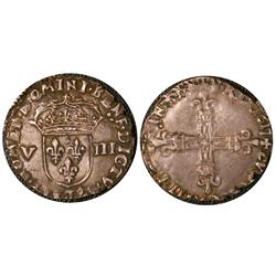 Huitième d'écu Nantes 1617  EF+ or better