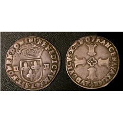 Quart d'écu 2sd type Bayonne 1611  F+ or better