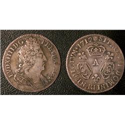 Douzième d'écu aux trois couronnes  1712  VF