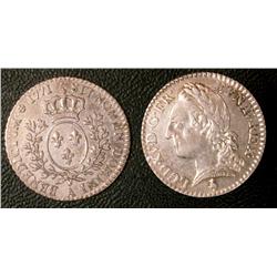 Dizieme d'ecu a la vielle tete  1771  VF or better