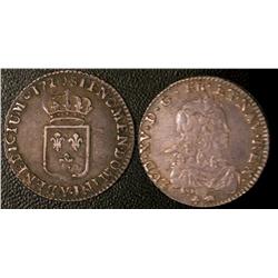 1/6 ecu de France  1720  VF