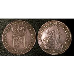 1/6 ecu de France 1722 Montpellier  F-VF