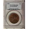 Image 1 : Great Britain 1928 1D PCGS MS63RB.  Nice hint of lustre.