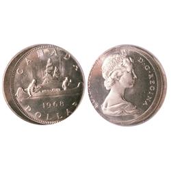 MINT ERROR COIN, 1968 $1 PCGS PL67  Struck 7% Off Center.  Very scarce.  