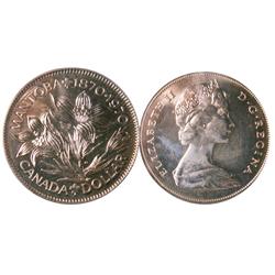 MINT ERROR COIN, 1970 $1 PCGS MS62 Mint Error Struck on 19,2g  planchet silver,  Brilliant and lustr