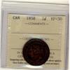 Image 1 : 1858 1¢ ICCS VF30, a decent example.