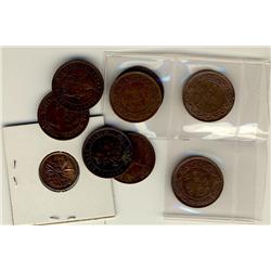 1859 - 1949 1¢.  Lot of 9 pcs.  Includes 1859, 1884, 1891, 1894, 1895, 1898H, 1907H, 1915 & 1949 A B