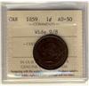 Image 1 : 1859 Wide 9/8 1¢ ICCS AU50. Lustrous brown.