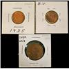 Image 1 : 1859 W9/8, 1932 & 1935 1¢.  Lot of 3 coins AU to MS60++.  1859 and 1935 show light cleaning.