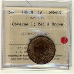 1882H 1¢ Obv 1 ICCS MS63 Red Brown