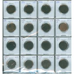 1886 - 1892 1¢.  Lot of 41 pcs.  All better dates including 1886(8), 1890H(10), 1891 LDLL(8) & 1892(