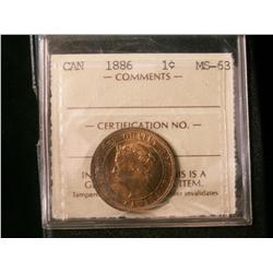 1886 1¢ ICCS MS63.  Not designated , however coin is Red.