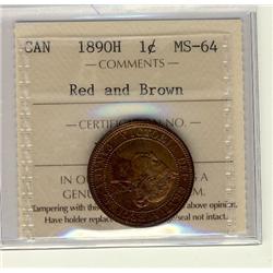 1890H 1¢ ICCS MS64 RB