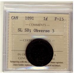 1891 1¢ SLSD Obv 3 ICCS F15