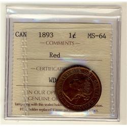 1893 1¢ ICCS MS64 Red