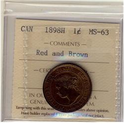 1898H 1¢ ICCS MS63 RB