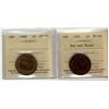 Image 1 : 1901 MS62RB & 1908 AU55 1¢.  Lot of 2 ICCS graded coins.
