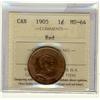 Image 1 : 1905 1¢ ICCS MS64 Red