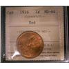 Image 1 : 1916 1¢ ICCS MS64 Red