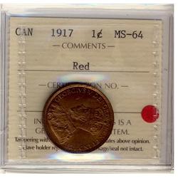 1917 1¢ ICCS MS64 Red