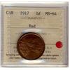 Image 1 : 1917 1¢ ICCS MS64 Red