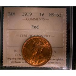 1919 1¢ ICCS MS63 Red