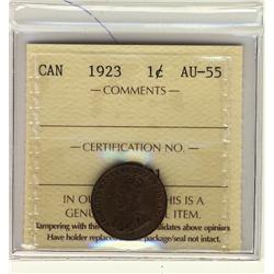 1923 1¢ ICCS AU55, traces of red.