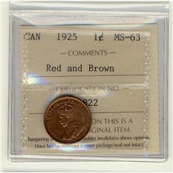 1924 1¢ ICCS MS63 Red. A lovely example. Scarce.