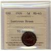 Image 1 : 1926 1¢ ICCS MS63 Lustrous Brown