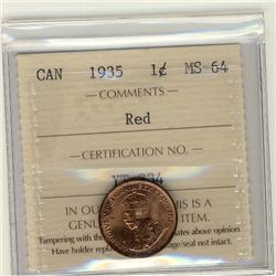 1935 1¢ ICCS MS64 Red