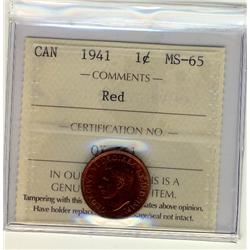 1941 1¢ ICCS MS65 Red. Tough date.