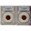 Image 1 : 1942 & 1943 1¢ PCGS MS65RB"  Lot of 2 coins.