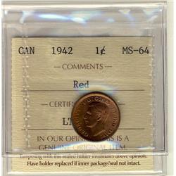 1942 1¢ ICCS MS64 Red