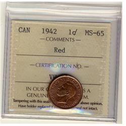 1942 1¢ ICCS MS65 Red.