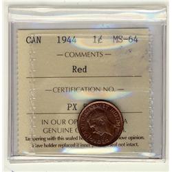 1944 1¢ ICCS MS64 Red