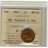 Image 1 : 1947 ML 1¢ Pointed 7 ICCS MS65 Red