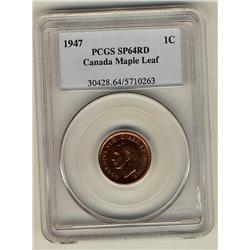 1947 1¢ PCGS SP64RD.  Attactive example with mirror like finish.
