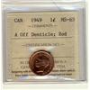 Image 1 : 1949 1¢ A Off Denticle ICCS MS65 Red