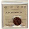 Image 1 : 1949 1¢ A to Denticle ICCS MS64 Red. Scarce variety.