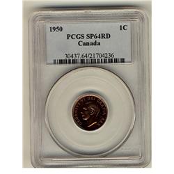 1950 1¢ PCGS SP64RD. Hint of purple tone.
