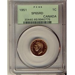 1951 1¢ PCGS SP65RD.  Full red example.