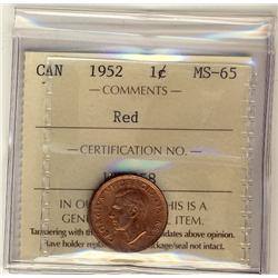 1952 1¢ ICCS MS65 Red