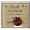 Image 1 : 1953 1¢ SF ICCS MS64 Red. Scarce variety.