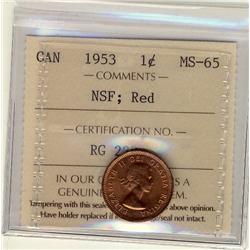 1953 1¢ NSF ICCS MS65 Red