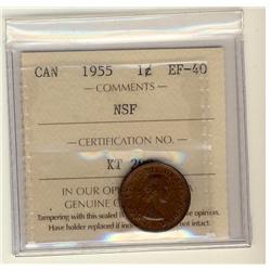 1955 1¢ NSF ICCS EF40, a popular variety.