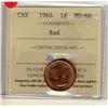 Image 1 : 1964 1¢ ICCS MS66 Full Red, A superb GEM example.