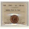Image 1 : 1965 1¢ SmBds Ptd 5 ICCS MS65 Full Red, A superb GEM example.