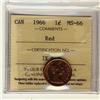 Image 1 : 1966 1¢ ICCS MS66 Full Red, A superb GEM example.